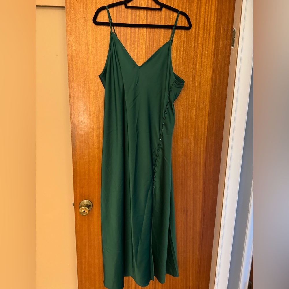 NWT Banana Republic Green Slip Dress Sz 16
